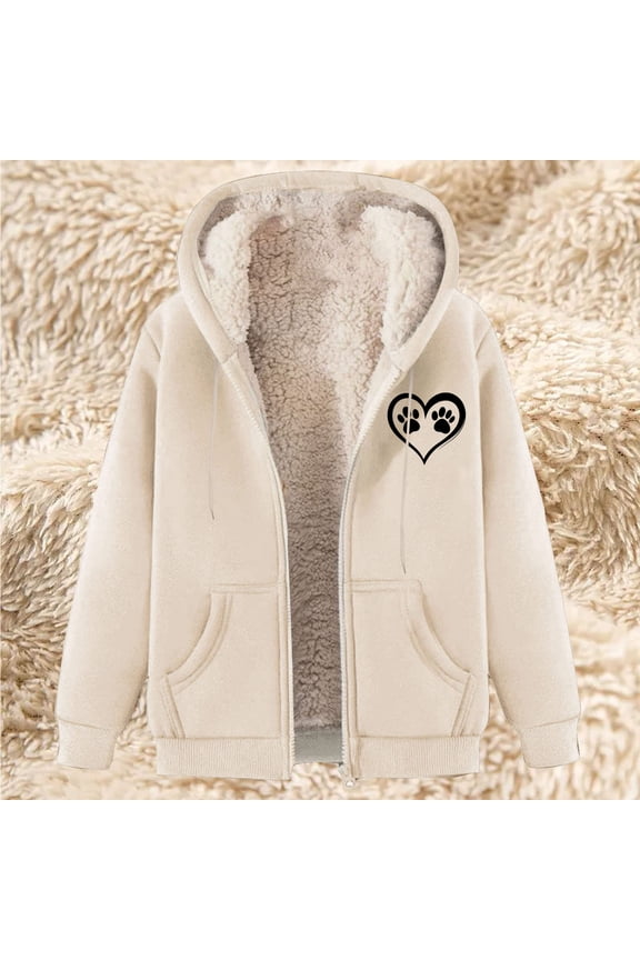 Women's Fleece Lined Zip Up Hoodie Jacket Cozy Warm Sweatshirt