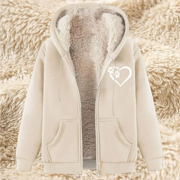 Otvok Women's Fleece Lined Zip Up Hoodie Jacket Cozy Warm Sweatshirt