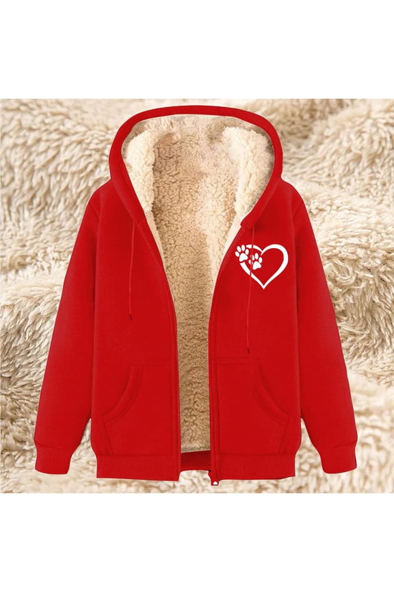 Women's Fleece Lined Zip Up Hoodie Jacket Cozy Warm Sweatshirt