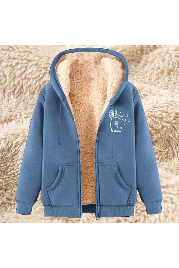 Women's Full Zip Fleece Jacket Trendy Long Sleeve Zip Up Coats