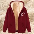 thumbnail image 1 of Otvok Women's Long Sleeve Sweatshirt Casual Full Zip Fleece Hoodie Jacket Coat, 1 of 6