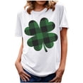 thumbnail image 1 of Otvok Women's St. Patrick'S Day T-Shirt Shamrock Print Round Neck Short Sleeve Casual Tops, 1 of 6