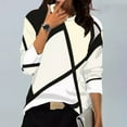 thumbnail image 1 of Otvok Womens Blouse Casual Stitching Contrast Color Long Sleeve T-Shirt, 1 of 6