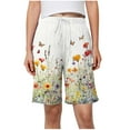 thumbnail image 1 of Otvok Womens Casual Home Shorts with Elastic Waistband Drawstring and Side Pockets, 1 of 6