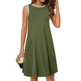 thumbnail image 1 of Otvok Womens Casual Sleeveless Mini Sundress Summer Spring Crewneck Tank Loose Beach Short Dresses, 1 of 6