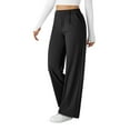thumbnail image 1 of Otvok Womens Casual Solid Color Loose Pocket High Waisted Yoga Pants Sports Pants Straight Leg Pants, 1 of 5