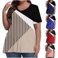 thumbnail image 1 of Otvok Womens Casual V-Neck Solid Plus Size Short Sleeve Tops Blouse T-Shirt 2025, 1 of 6