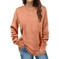 thumbnail image 1 of Otvok Womens Tops Autumn Winter Shirts Solid Pullover Long Sleeve Blouse, 1 of 6