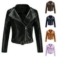 thumbnail image 1 of Otvok Womens Coats Plus Size Slim Winter Parkas Faux Leather Hoodless Coats, 1 of 7