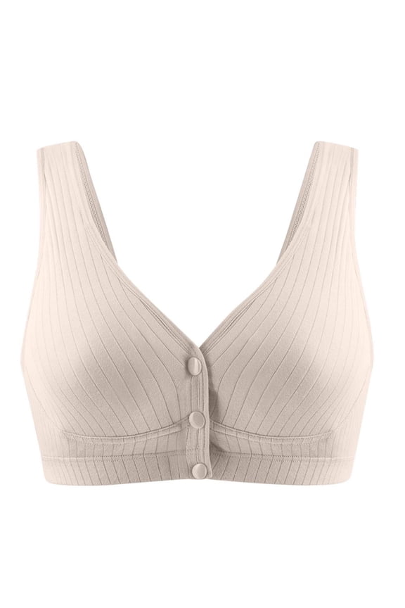 Womens Cotton Maternity Sleep Bra Soft Organic Cotton Wireless Nursing Bralettes Support Front Snap Padded Bralettes Vest Style Underwear