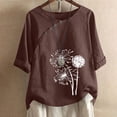 thumbnail image 1 of Otvok Womens Cotton and Linen T-Shirt for and Casual Personality Printing Top for Spring and Summer, 1 of 6