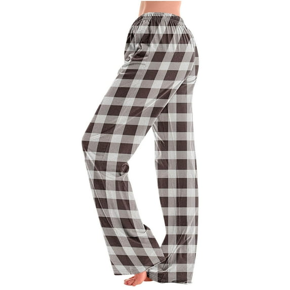 Otvok Womens Home Clothes Pocket Print Plus Size Pajamas Pants Loungewear Daily Long Pants