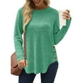 thumbnail image 1 of Otvok Womens Long Sleeve Solid Shirts Lightweight Button Down Tunic Tops, 1 of 6