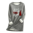 thumbnail image 1 of Otvok Womens Loungewear Nightgowns Long Sleeve Christmas Print Fall Fleece Tops, 1 of 5