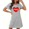 thumbnail image 1 of Otvok Womens Oversized Short Nightgown Chest Print Short Sleeve Nightdress, 1 of 6