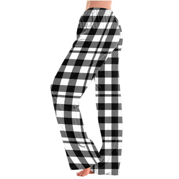 Otvok Womens Pajamas Pants Pocket Print Plus Size Loungewear Daily Long Pants Home Clothes
