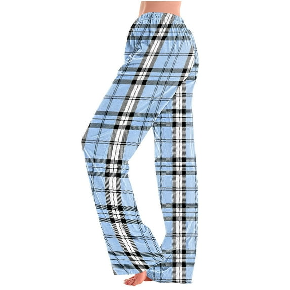 Otvok Womens Pajamas Pants Pocket Print Plus Size Loungewear Daily Long Pants Home Clothes
