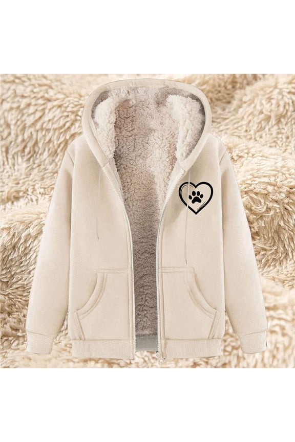 Womens Sherpa Fleece Lined Flannel Shirt Jacket Warm Zip Up Plus Size Coat