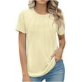 thumbnail image 1 of Otvok Womens Short Sleeve Solid Color Basics Crewneck Casual Top Pullover T-Shirt, 1 of 6