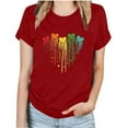 thumbnail image 1 of Otvok Womens Short Sleeve Tops Rainbow Moon Heart Print Casual Round-Neck Blouse T-Shirt, 1 of 6