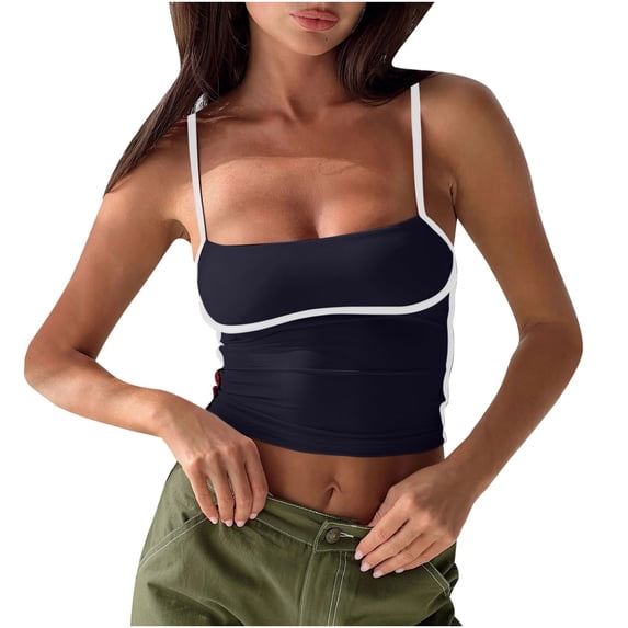 Otvok Womens Sleeveless High Neck Crop Workout Cute Racerback Cropped Tank Teen Girls