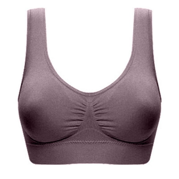 Otvok Womens Sports Bras,Yoga Comfort Seamless Stretchy Sports Bra for Women Solid Tank Tops Wirefree Full Back Coverage Bras All Day Comfort
