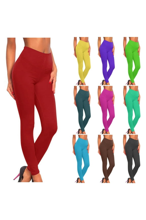 Otvok Womens Sports Fitness Pants Solid Colored Casual Tight Fitting Tight Peach Hip Yoga Pants Stretch Pants