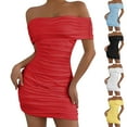 thumbnail image 1 of Otvok Womens Spring and Summer Dresses One-Shoulder Fashion Tight-Fitting Body-Hugging Dress, 1 of 6