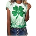 thumbnail image 1 of Otvok Womens Summer St. Patrick'S Day Printed T-Shirt Round Neck Short Sleeve Tops 2025, 1 of 6