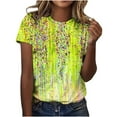thumbnail image 1 of Otvok Womens Summer Tops Regular Casual Short Sleeve Flower Print Round Neck Pullover Blouse, 1 of 6