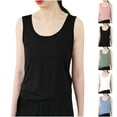 thumbnail image 1 of Otvok Womens Tank Top Solid Color Round Neck Casual Loose Fashion Sleeveless Tops, 1 of 6