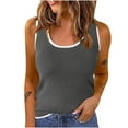 thumbnail image 1 of Otvok Womens Tank Top Summer Sleeveless Scoop Neck Ribbed Knit Color Block Basic Camis Tee Shirts, 1 of 6