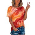 thumbnail image 1 of Otvok Womens Tie Dye Blouses Gradient Print Round Neck Tshirt Summer Casual Short Sleeve Tee Tops(Unisex), 1 of 6