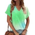 thumbnail image 1 of Otvok Womens Tie Gradient Print Tees Casual Short Sleeve Loose T Shirt Ladies Blouses, 1 of 6