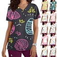thumbnail image 1 of Otvok Womens V Neck Short Sleeve Tops with Pockets Rabbit Print Graphic T Shirts Summer Fashion 2026 Dressy Casual Blouses Trendy Tee, 1 of 6