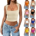 thumbnail image 1 of Otvok Womens V-Neck Vest Square Neck Solid Color Sleeveless T-Shirt Tank Top, 1 of 6
