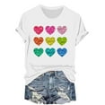 thumbnail image 1 of Otvok Womens Valentine'S Day Printed Short Sleeve Tops Plus Size Round Neck Shirt, 1 of 6