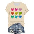 thumbnail image 1 of Otvok Womens Valentine'S Day Printed Short Sleeve Tops Plus Size Round Neck Shirt, 1 of 6