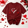 thumbnail image 1 of Otvok Womens Valentine'S Day Tops Casual Printed Round Neck Short Sleeve T-Shirt, 1 of 6
