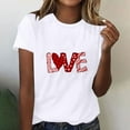 thumbnail image 1 of Otvok Womens Valentine'S Day Tops Printed Short Sleeved Round Neck T-Shirt, 1 of 6