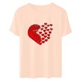 thumbnail image 1 of Otvok Womens Valentines T-Shirt Casual Round Neck Short-Sleeved Tops for Summer, 1 of 6