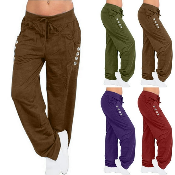 Otvok Womens Winter Trousers Wide Leg Yoga Sports Loose Casual Long Pants
