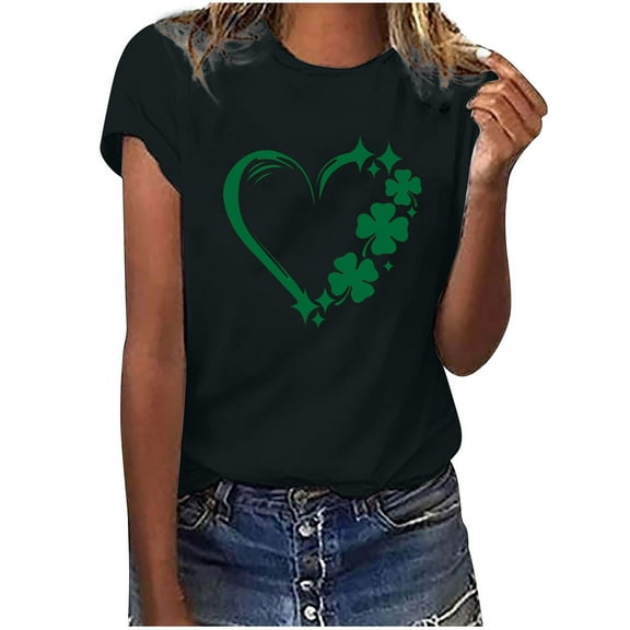 Otvok Womens Work Girls Short Sleeve Out Blouse Saint Patrick'S Day Gift Shirt T-Shirt