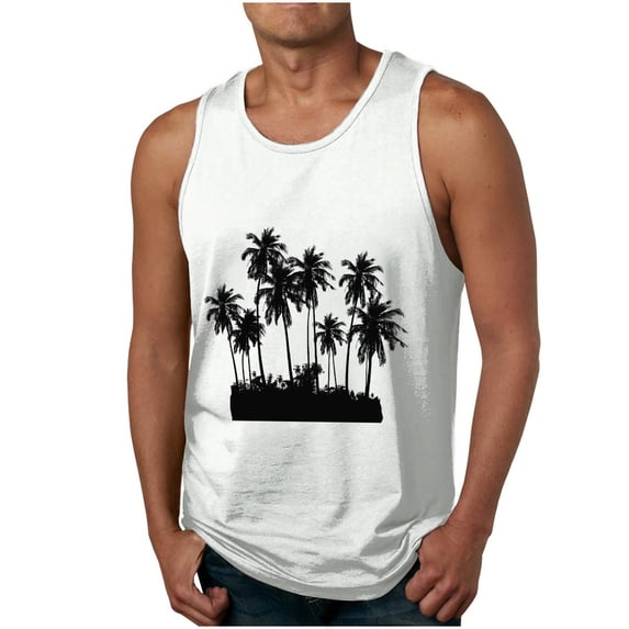 Otvok Workout Tank Tops for Men's Gym Sleeveless Shirts O Neck Bodybuilding Muscle Tee Shirt