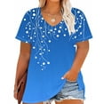 thumbnail image 1 of Otvok Workout Tops for Women, Tee Tops for Women, Womens Plus Size Tops Casual V Neck Summer Short Sleeve Loose Fit T-Shirt, 1 of 6