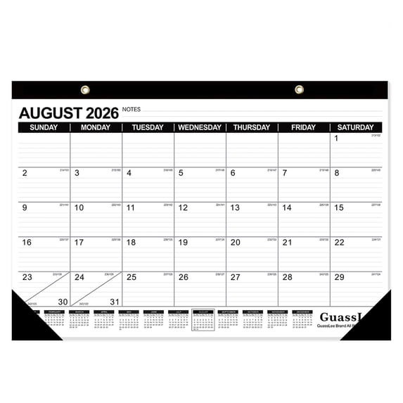OuMuaMua Desk Calendar 2026-2027, 18 Months Academic Calendar 17" × 11.5" Desktop Calendar from Jul 2026 to Dec 2027 with Julian Date for Home School Office Desk Top Organizing