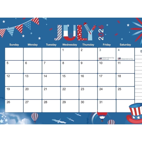 OuMuaMua 18-Month Large Desk Calendar, 17 x 11.5 inch Monthly Layout, jul 2026 to dec 2027 with corner protectors & note blocks for home office