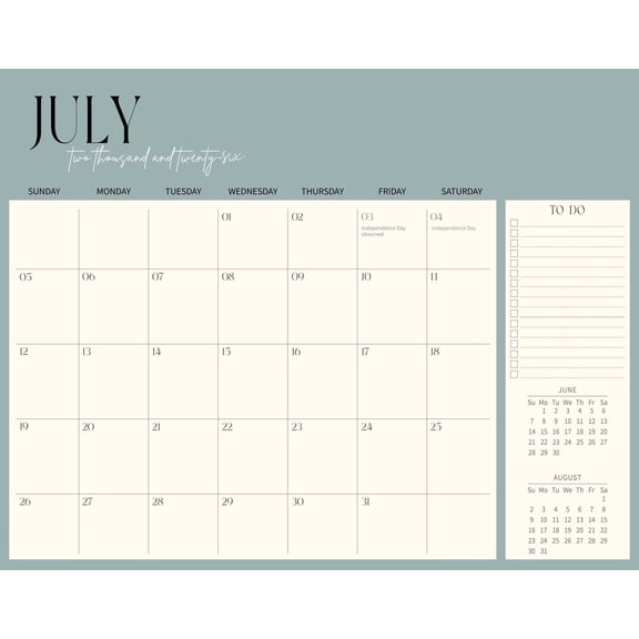 OuMuaMua 18-Month Desk Calendar Jul 2026 to Dec 2027, 14 x 11 Inches Compact Thick Monthly Planner for Small Space Home Office Dorm School