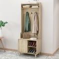thumbnail image 1 of Oubayajia Hall Tree with Storage Bench, 4-in-1 Entryway Hall Tree for Hallway, Living Room, Natural, 1 of 8