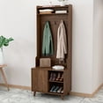 thumbnail image 1 of Oubayajia Hall Tree with Storage Bench, 4-in-1 Entryway Hall Tree for Hallway, Living Room, Walnut, 1 of 9